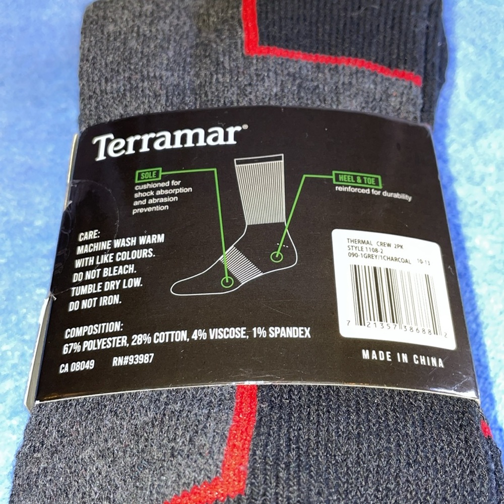 NWT Men Terramar Thermal Socks.  Size 10-3 - Picture 4 of 4